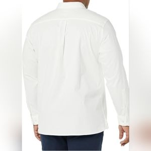 White 100% cotton men's long sleeve shirt